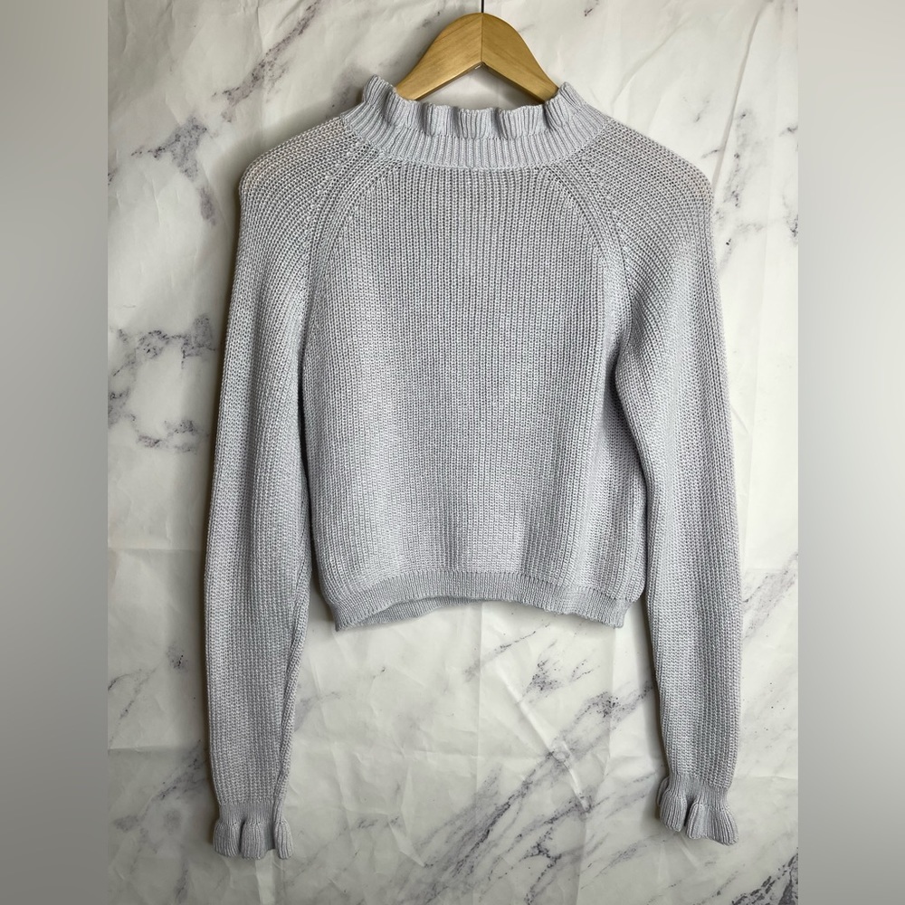 H&m Ruffled Ribbed Cropped Sweater - B47 - Picture 5 of 5